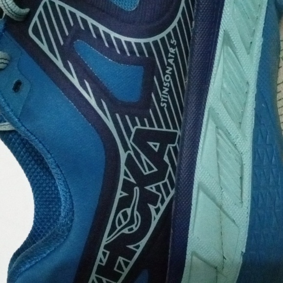 Hoka Stinson One One ATR 5 Running Shoes size 8.5 Navy Turquoise Aqua Preowned - Picture 16 of 16